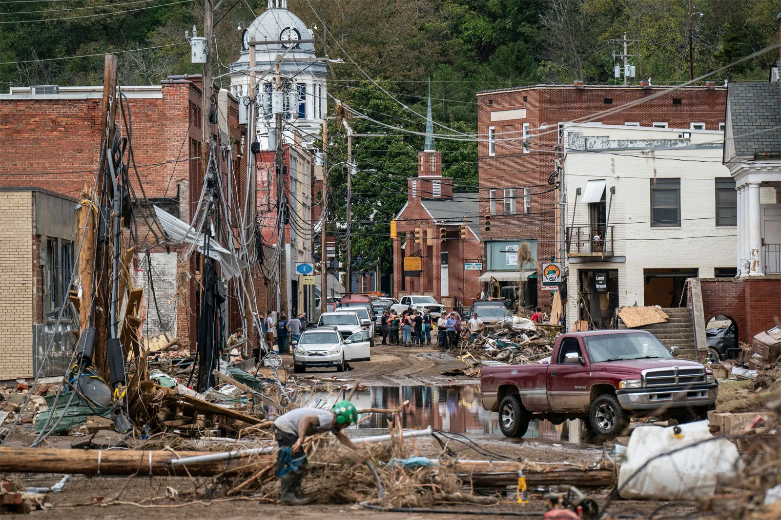 Marshall, North Carolina after Hurricane Helene